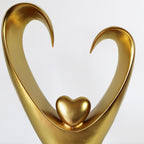 Gold Abstract Heart Sculpture