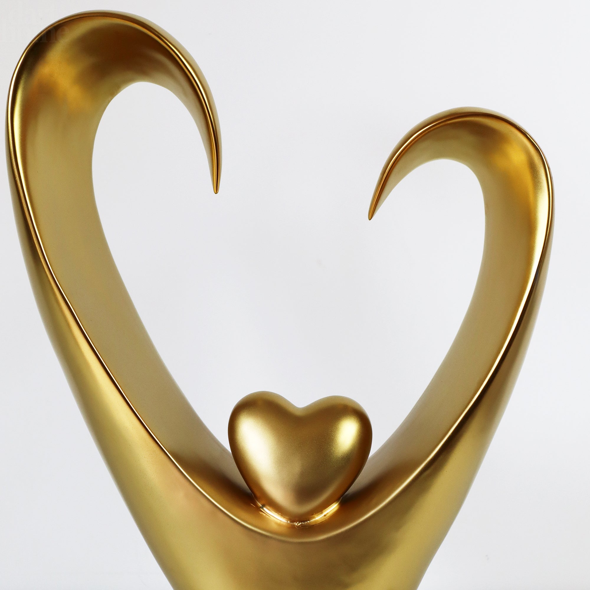 Gold Abstract Heart Sculpture