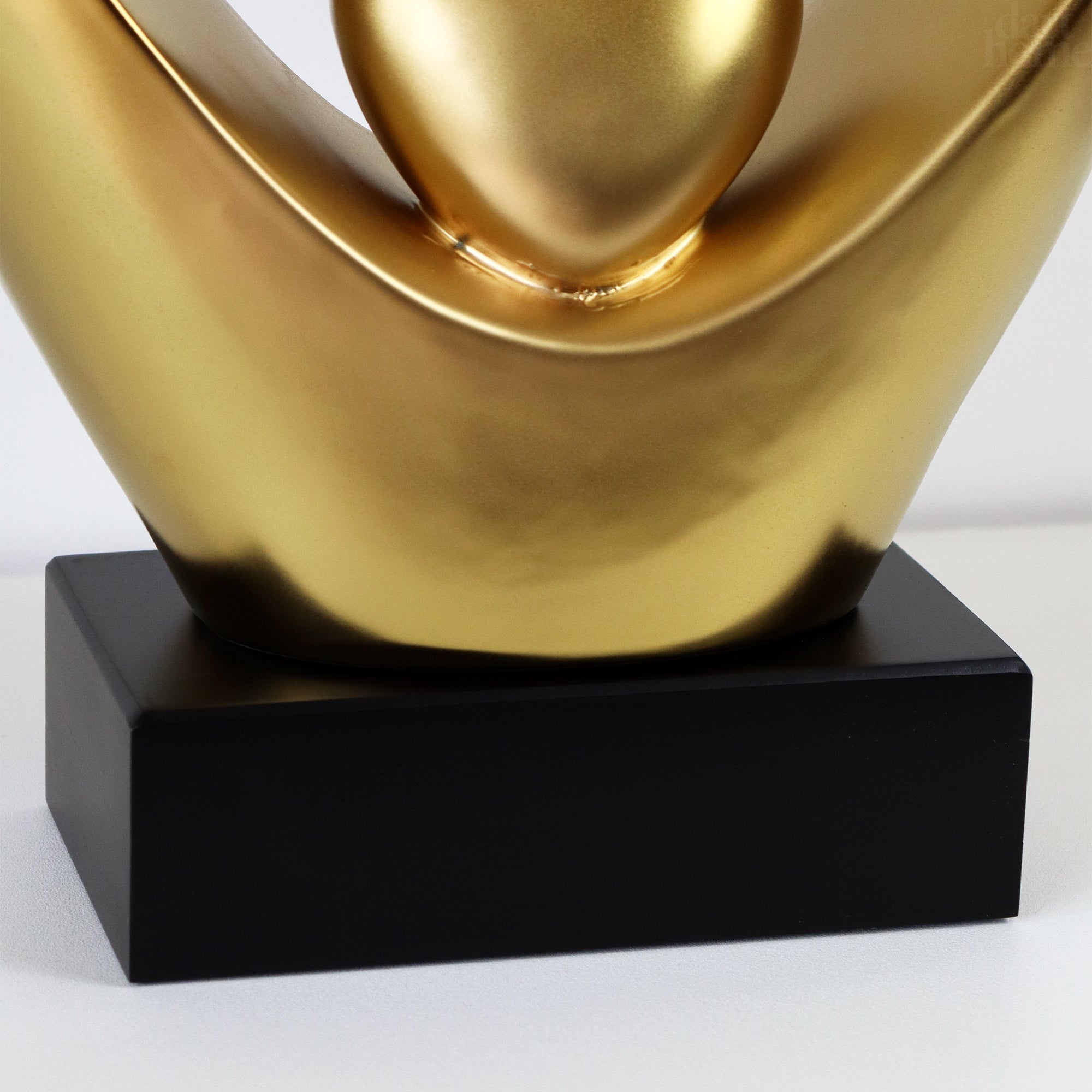 Gold Abstract Heart Sculpture