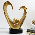 Gold Abstract Heart Sculpture