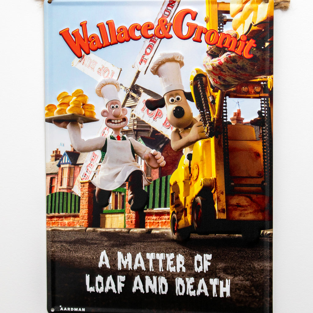 Wallace Gromit A Matter Of Loaf Death Wall Sign 25x35cm Darthome wallace-gromit-a-matter-of-loaf-death-wall-sign-25x35cm-darthome