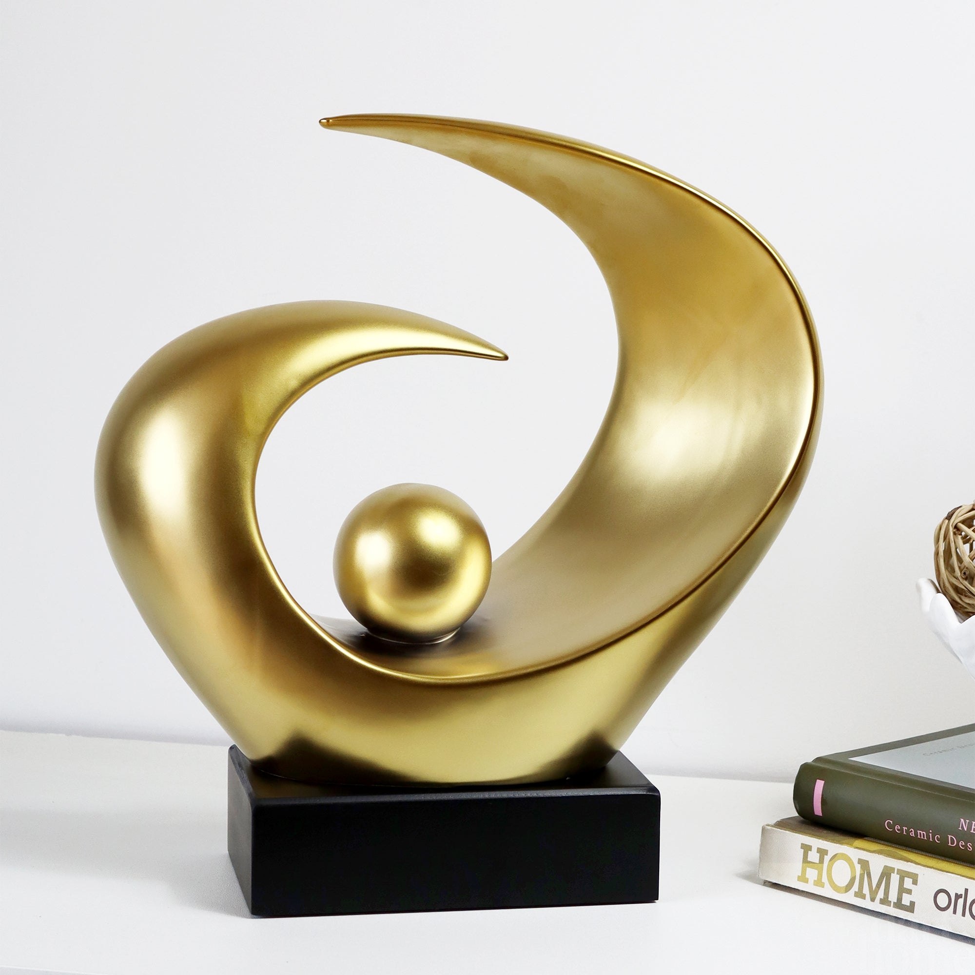 Gold Abstract Art Sculpture