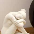 White Sitting Lady Sculpture