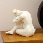 White Sitting Lady Sculpture