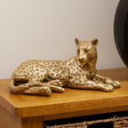 Gold Laying Leopard Ornament