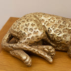 Gold Laying Leopard Ornament