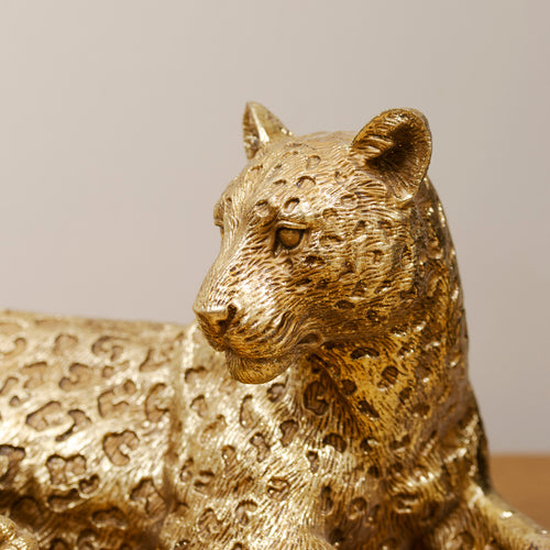 Gold Laying Leopard Ornament