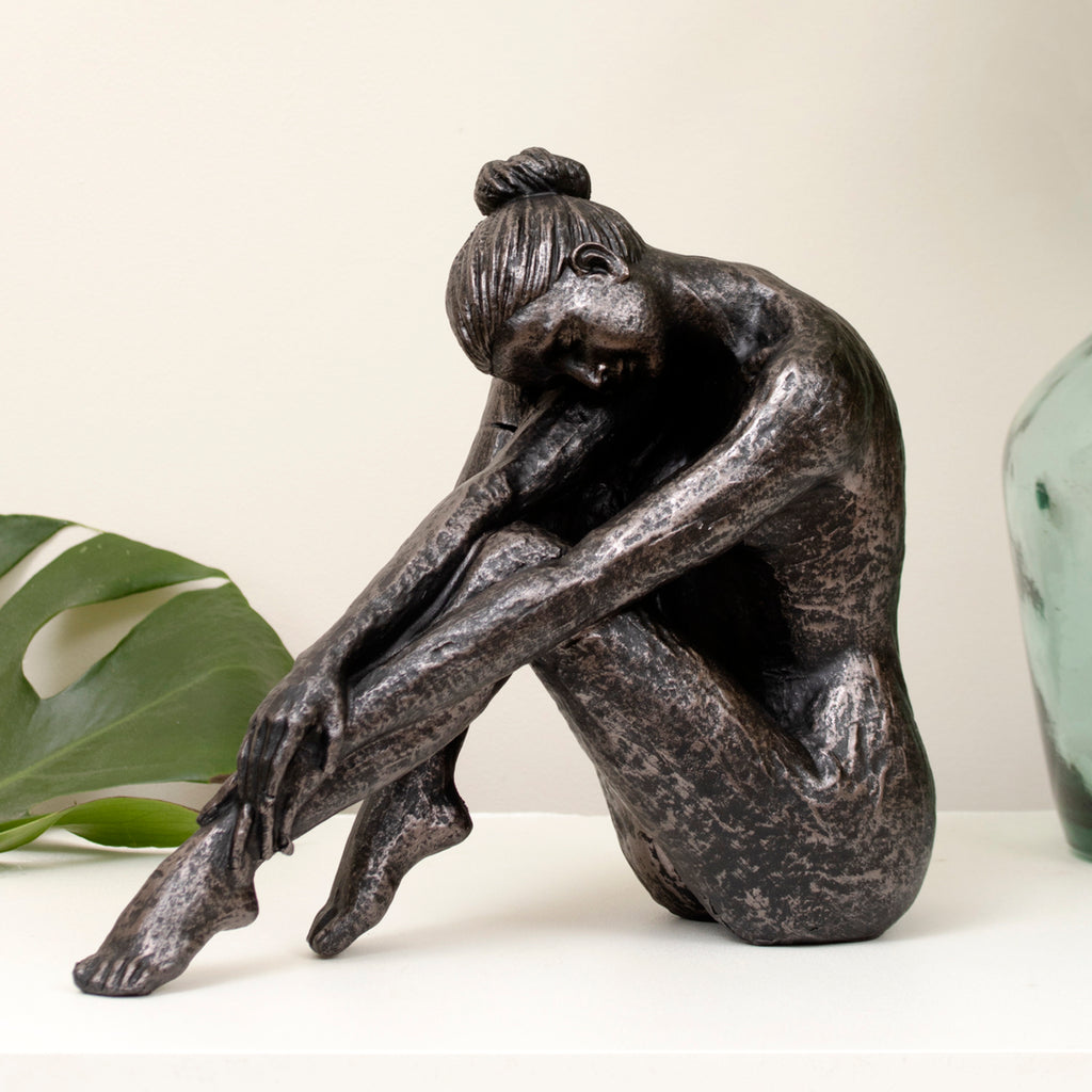 Bronze Sitting Lady Sculpture