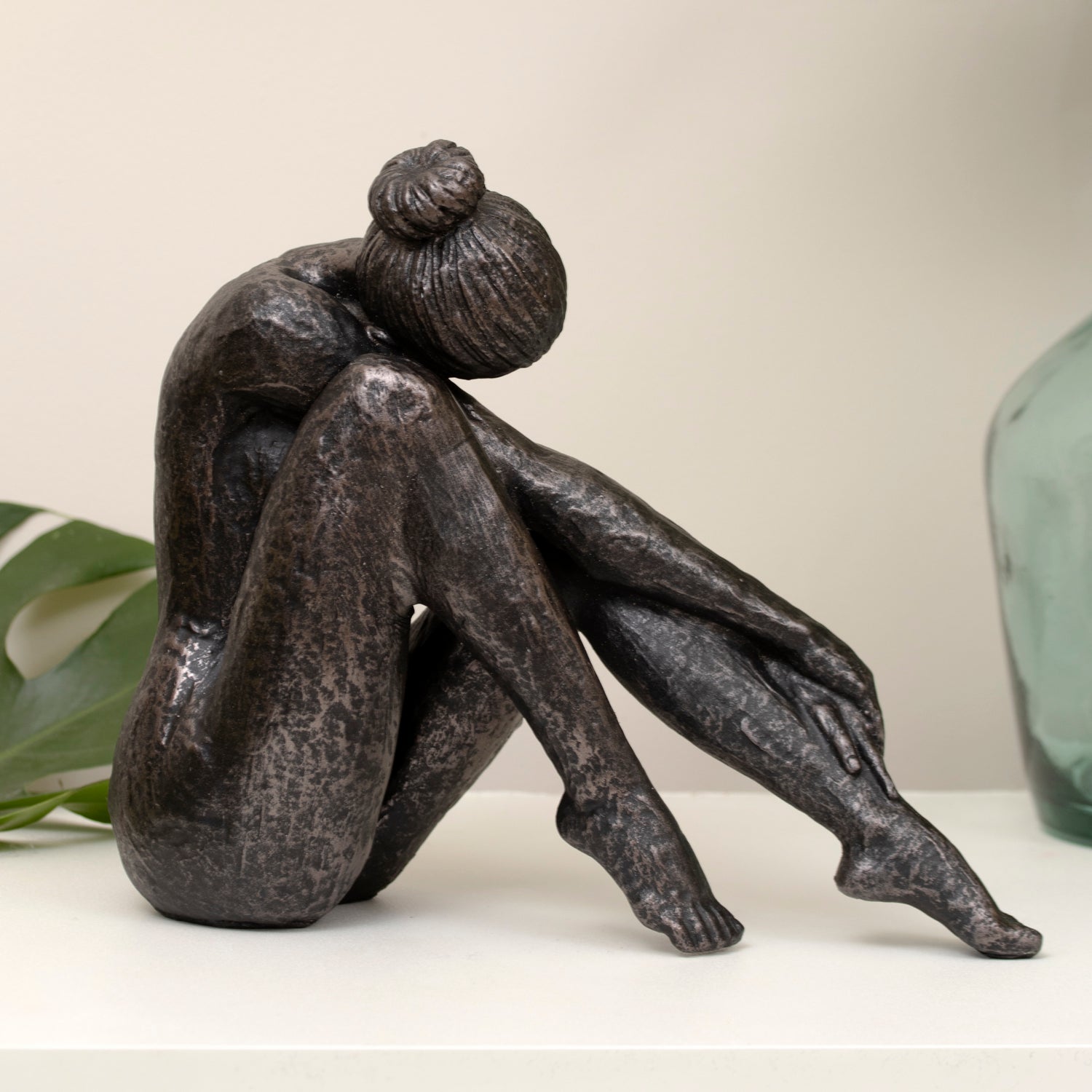 Bronze Sitting Lady Sculpture