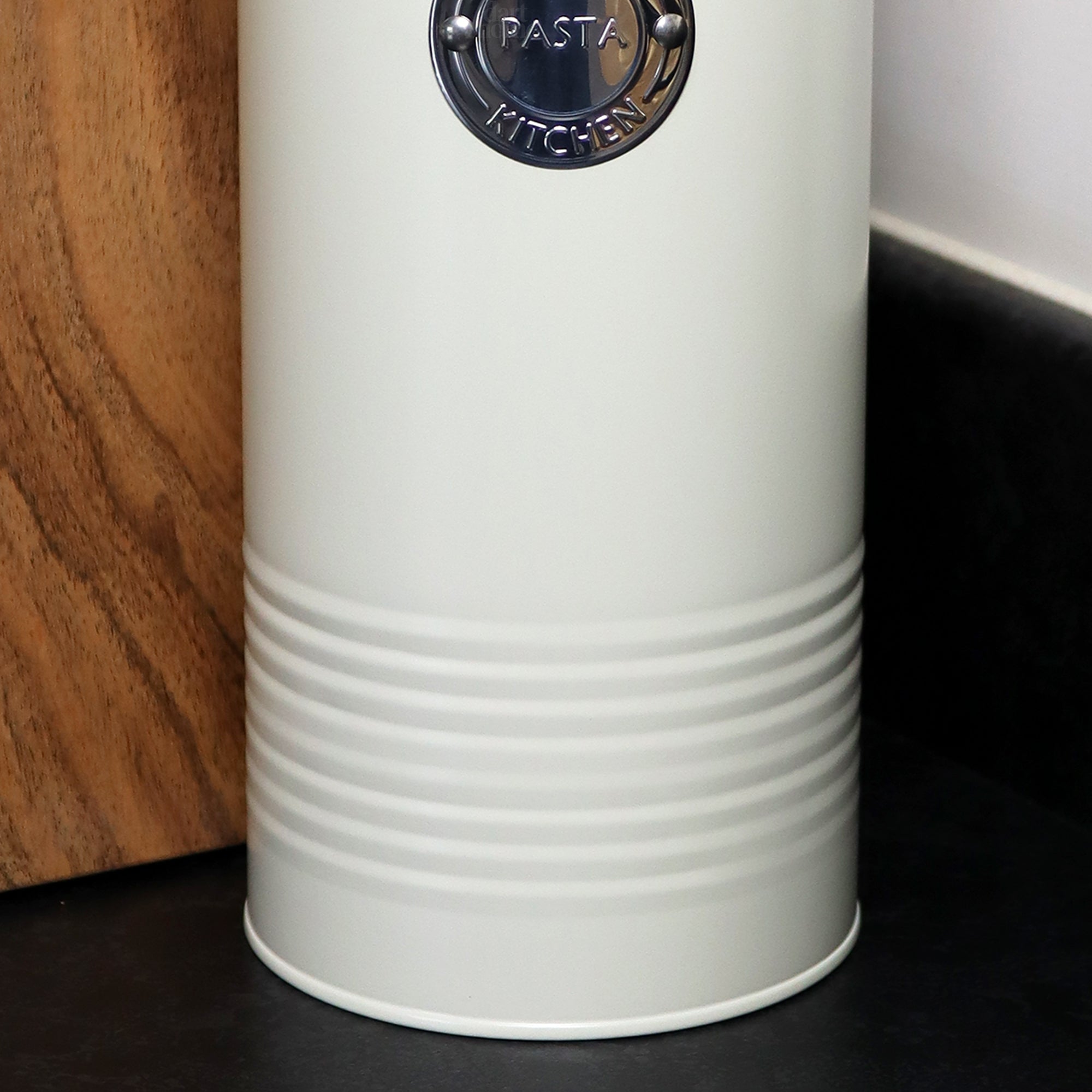 Cream Metal Pasta Storage Canister
