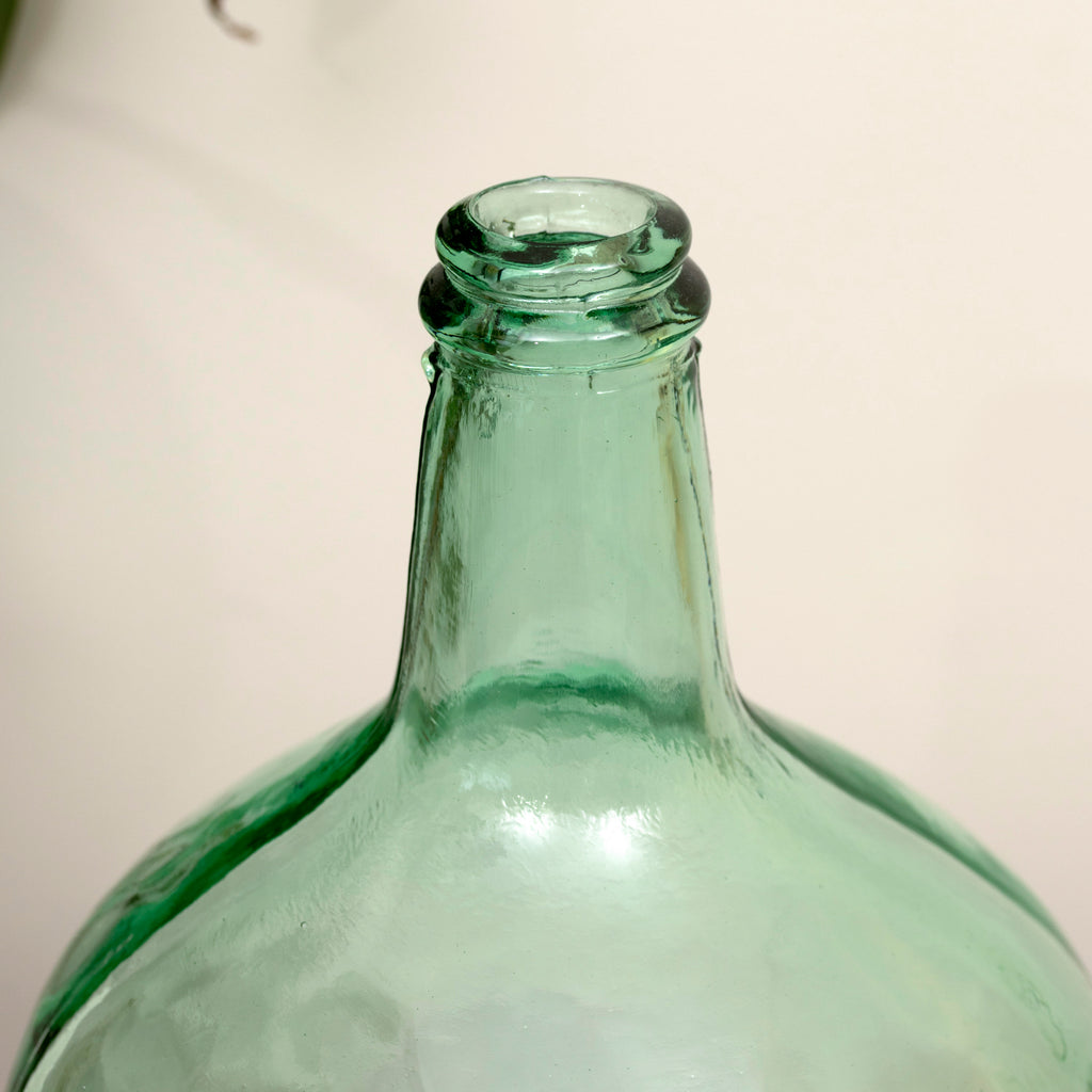 Große blaugrüne Flaschenvase aus recyceltem Glas