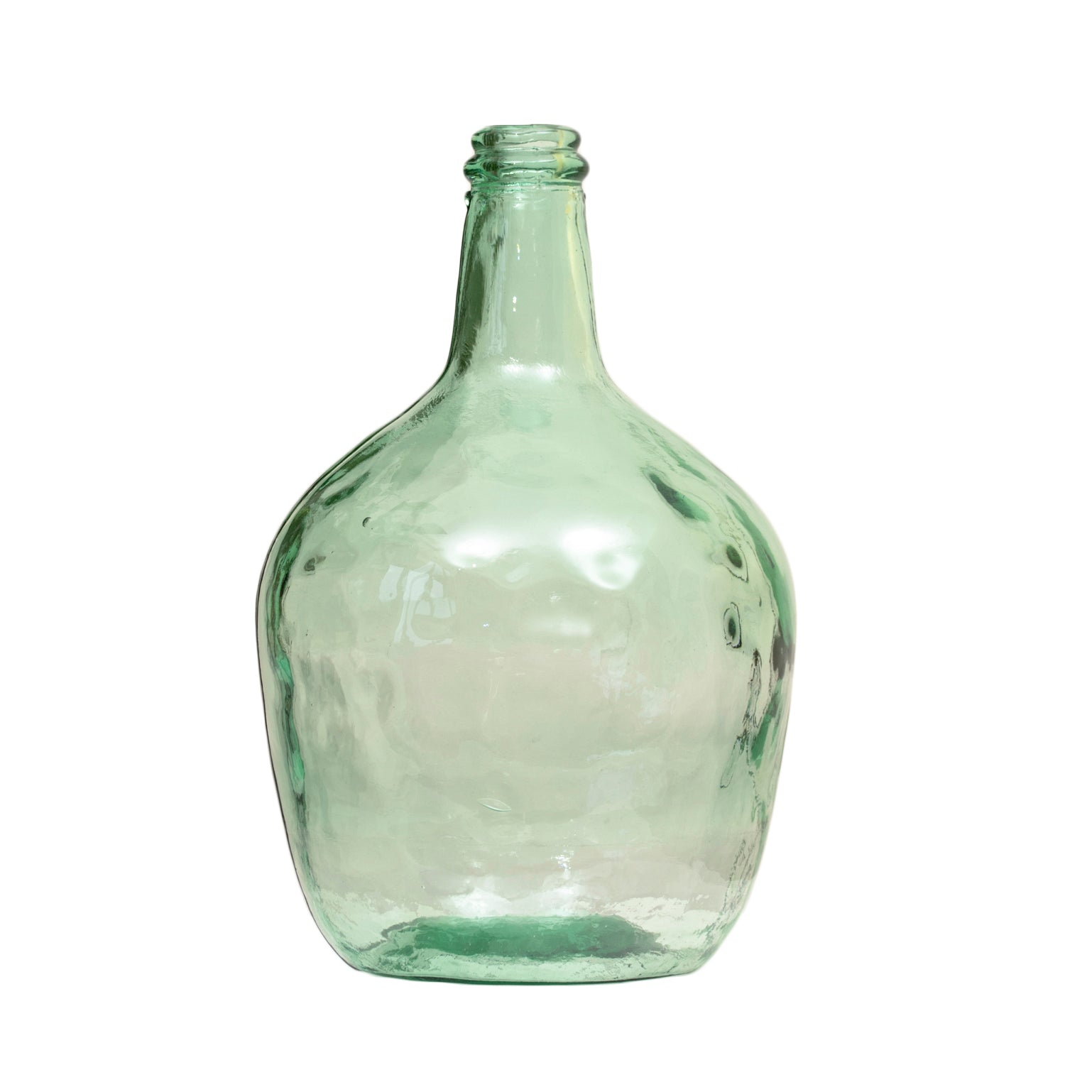 Große blaugrüne Flaschenvase aus recyceltem Glas