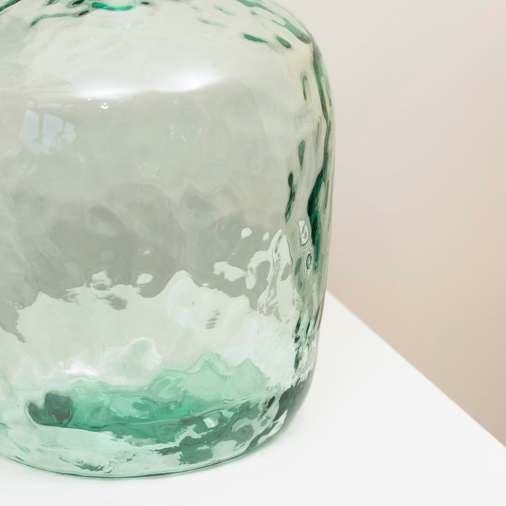 Extra Large Aqua Recycled Glass Bottle Vase