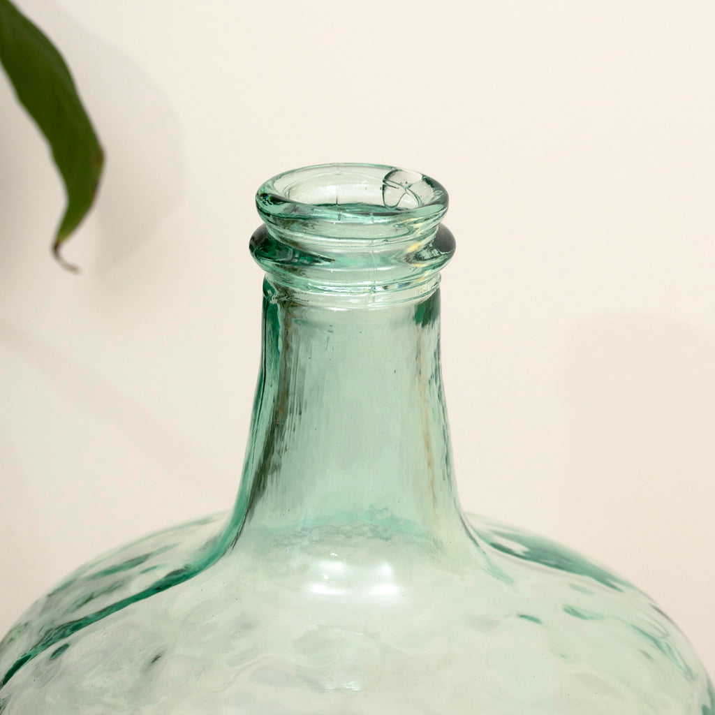 Extra Large Aqua Recycled Glass Bottle Vase