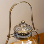 Antique Gold Metal Hurricane Lantern