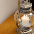 Antique Gold Metal Hurricane Lantern