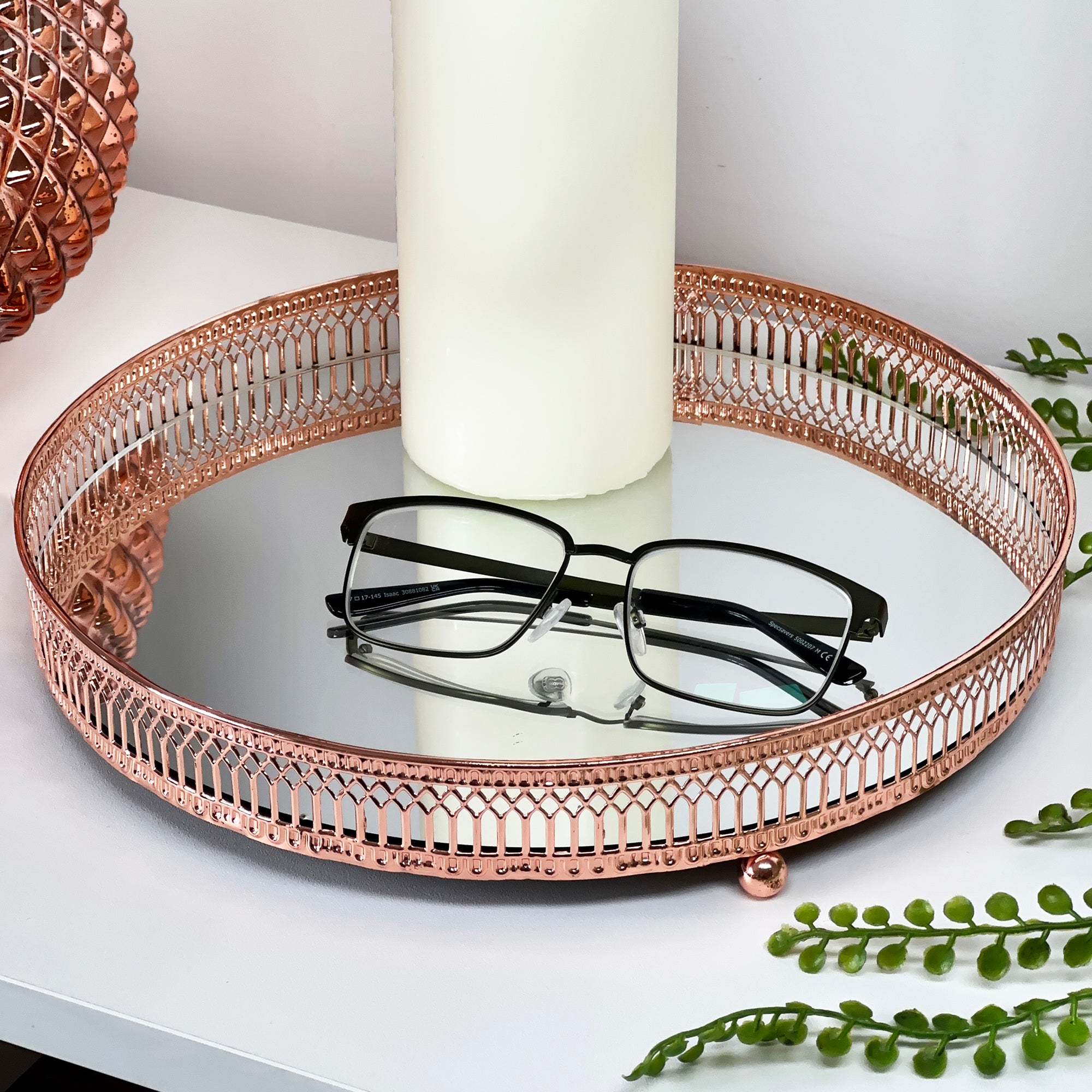 Copper Mirror Tray 28x28cm