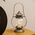 Antique Gold Metal Hurricane Lantern