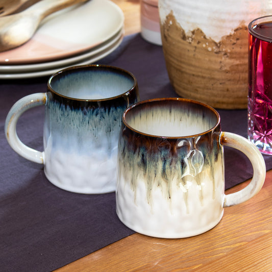 Set Of 2 Gothic Reactive Glaze Mugs 450ml