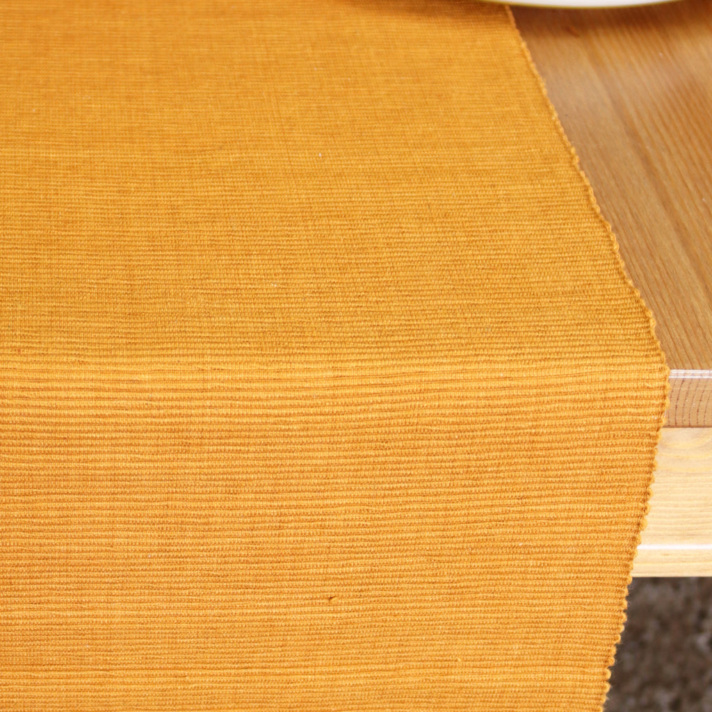 Orange Ribbed Cotton Table Runner