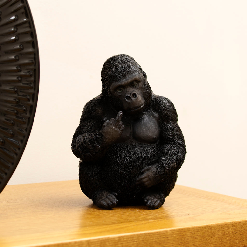 Black Cheeky Gorilla Ornament