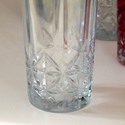 Set Of 4 Embossed Hi-Ball Tumbler Glasses