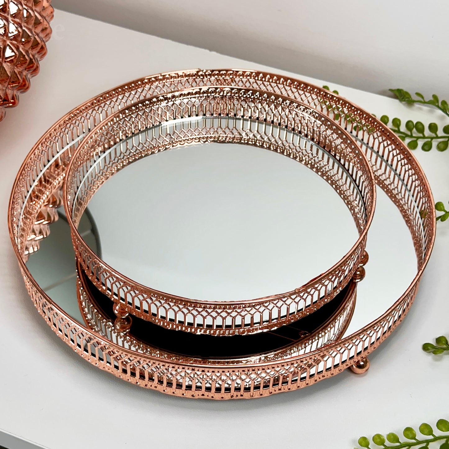 Copper Mirror Tray 28x28cm