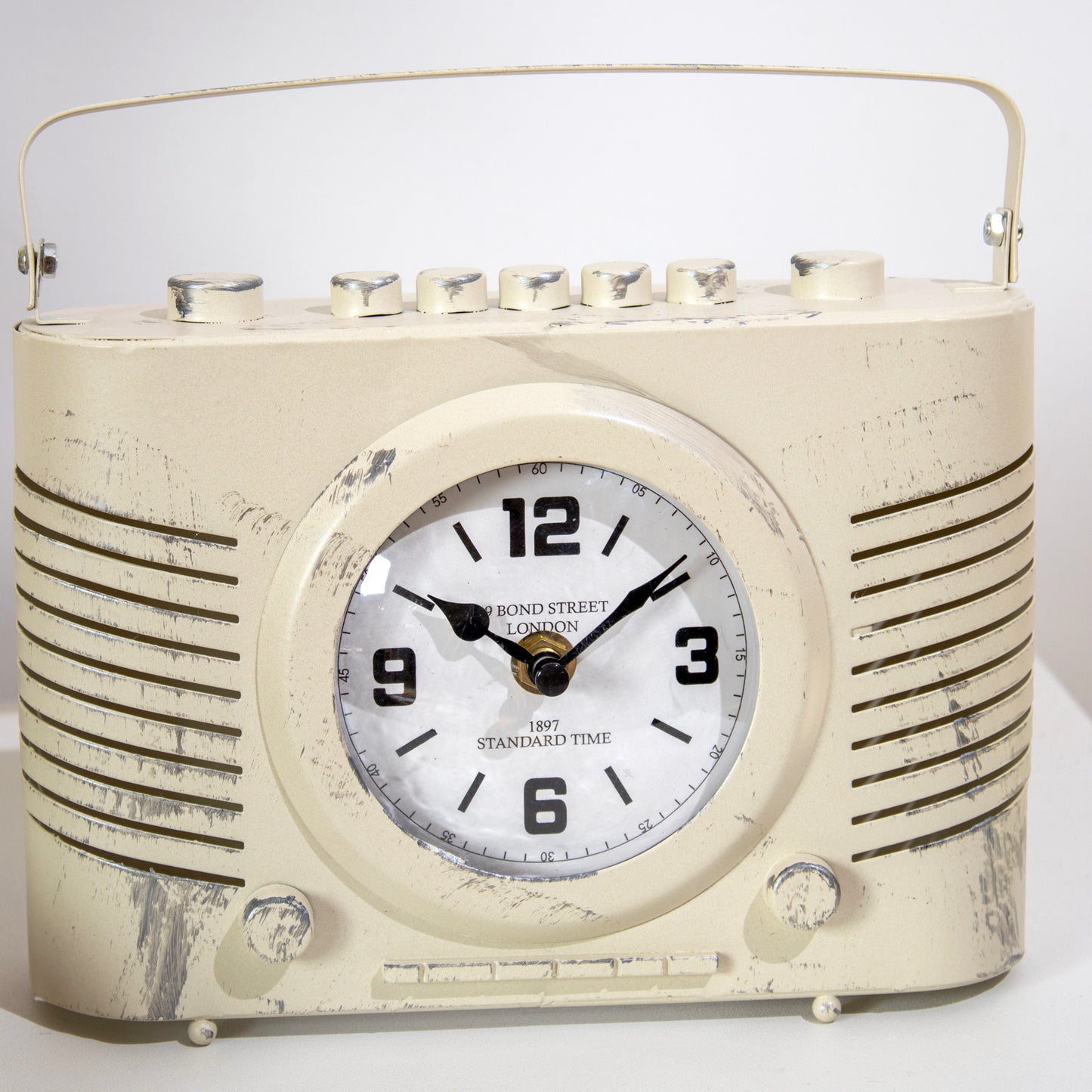 Cream Vintage Radio Mantel Clock