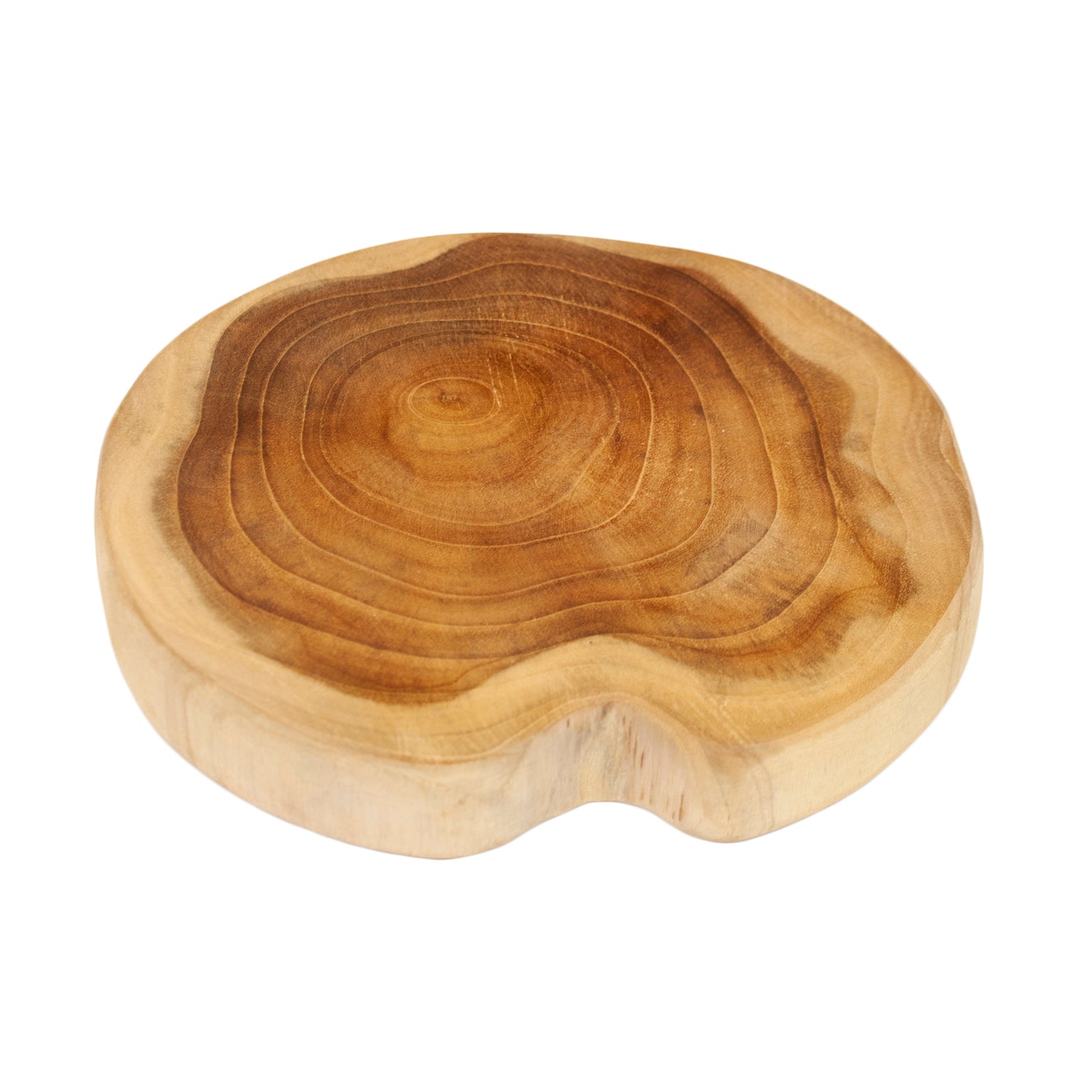 Servierbrett aus Teakwurzelpilzen