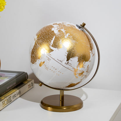 Glossy White & Gold Base Globe