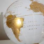 Glossy White & Gold Base Globe