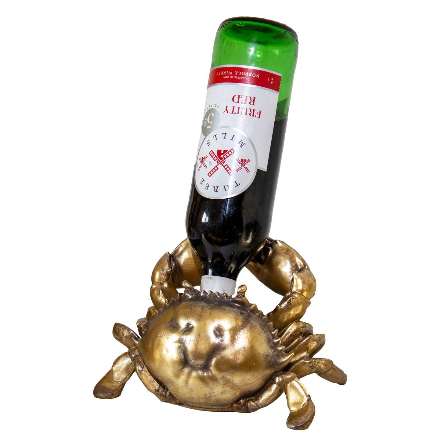 Gold Drunken Crab Wine Bottle Holder