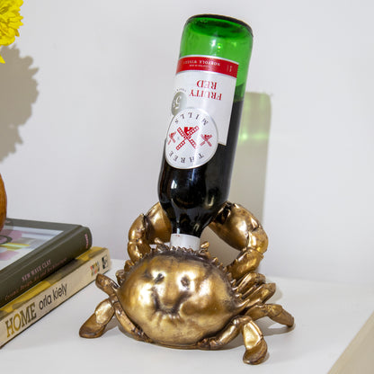 Gold Drunken Crab Wine Bottle Holder