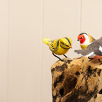 4 Hand Carved Birds On Driftwood Sculpture