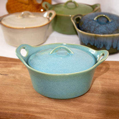 Set Of 4 Reactive Glaze Mini Casserole Dishes