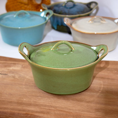 Set Of 4 Reactive Glaze Mini Casserole Dishes