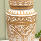 Albasia Wood Aztec Tapered Vase