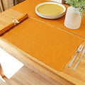 Orange Ribbed Cotton Placemats Set Of 4
