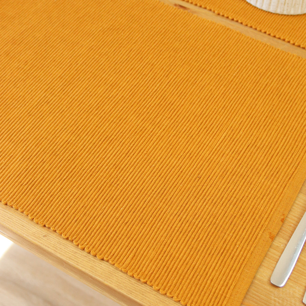Orange Ribbed Cotton Placemats Set Of 4