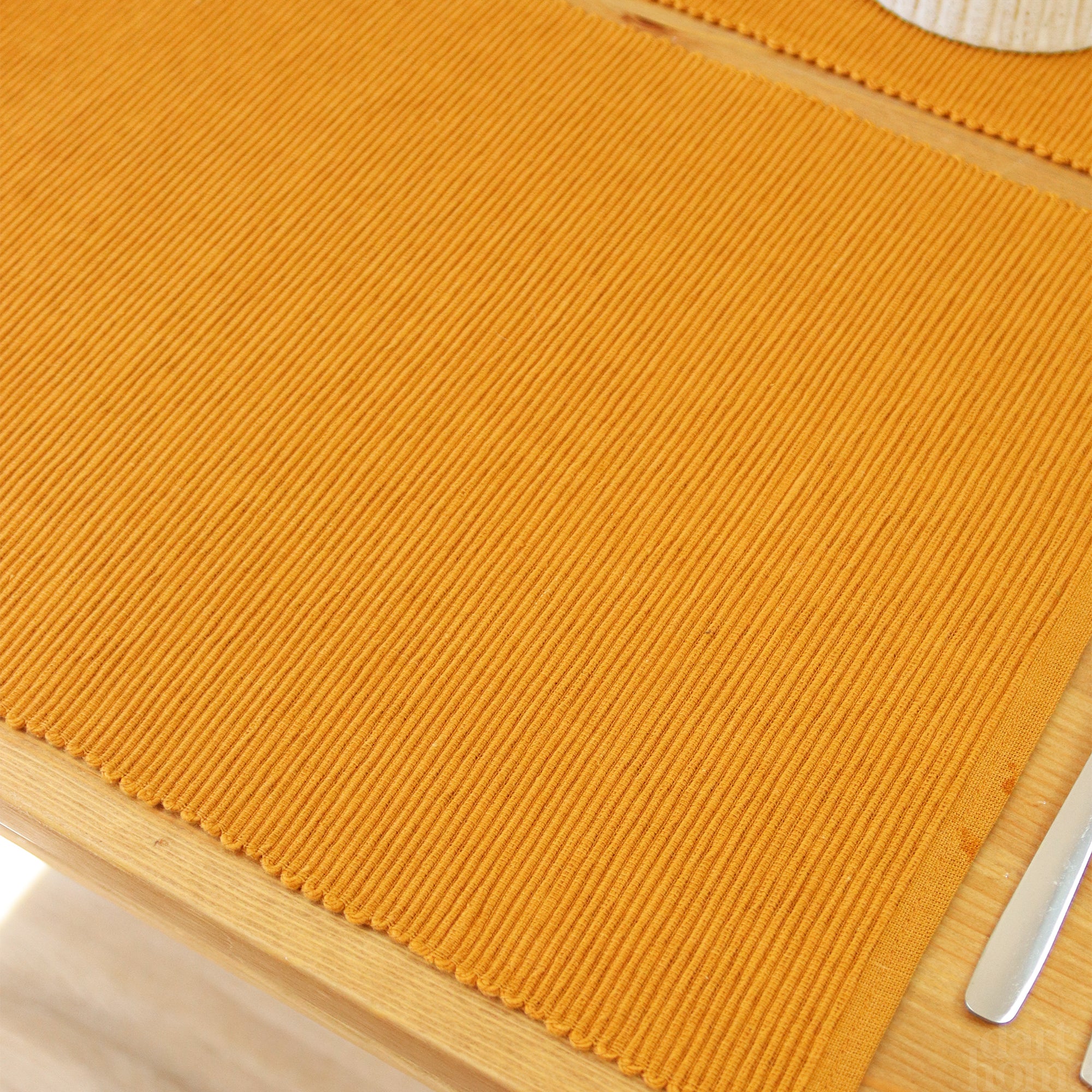 Orange Ribbed Cotton Placemats Set Of 4