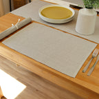 Grey Ribbed Cotton Placemats Set Of 4