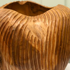 Striped Teak Wood Vase