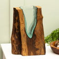 Teak Root & Recycled Molten Lava Glass Vase
