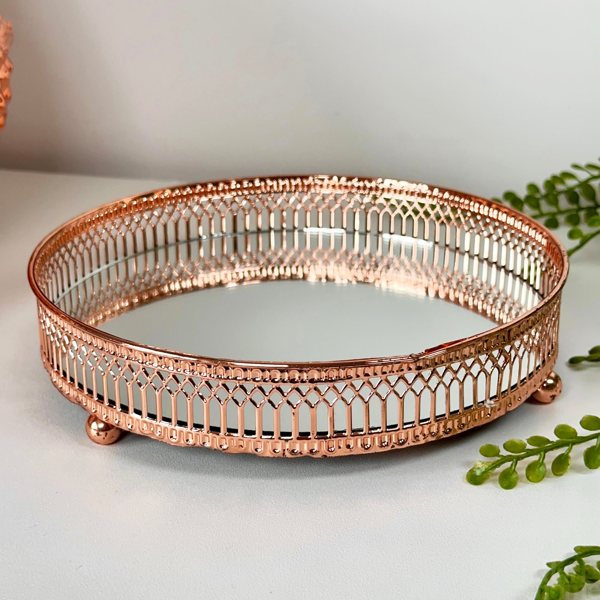 Copper Mirror Tray 20x20cm