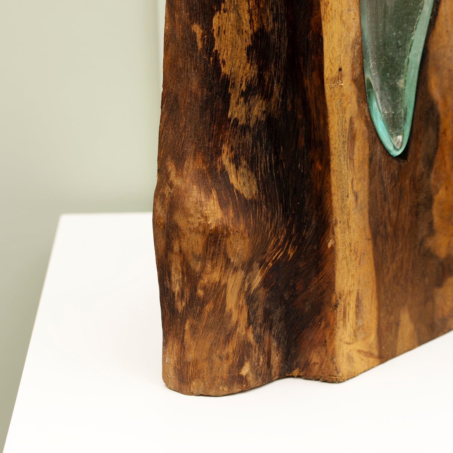 Teak Root & Recycled Molten Lava Glass Vase