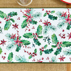 Set Of Christmas Holly Placemats
