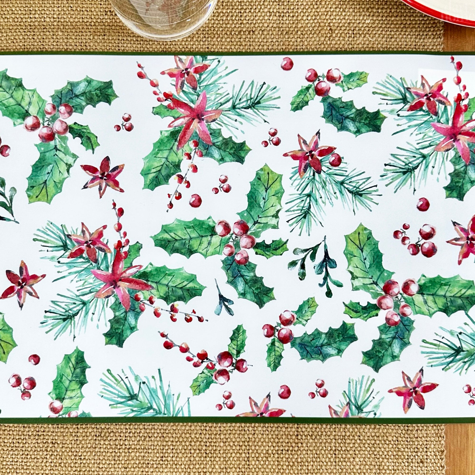Set Of Christmas Holly Placemats