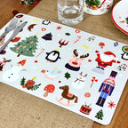 Set weihnachtlicher grafischer Tischsets