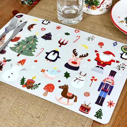 Set weihnachtlicher grafischer Tischsets