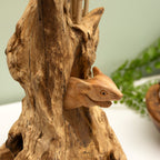 Teak Root Mouse Hiding In The Mushrooms Sculpture